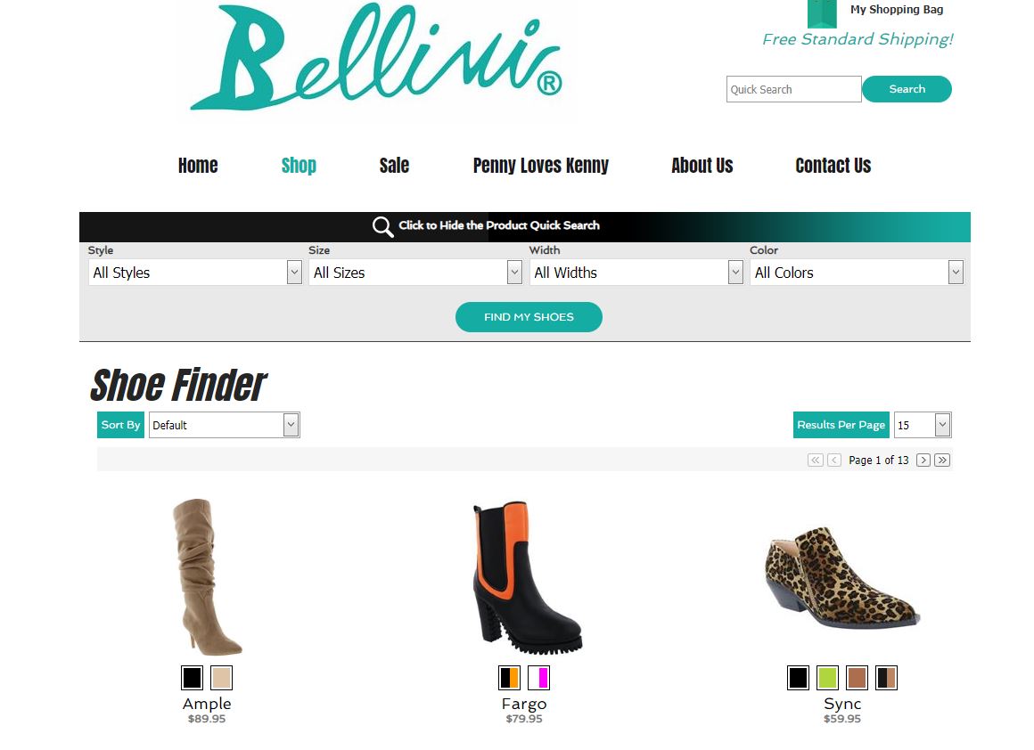 bellini shoes website